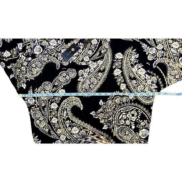 JM Collection Black Gold Paisley Print Top Womens Size M NWT - Picture 7 of 9